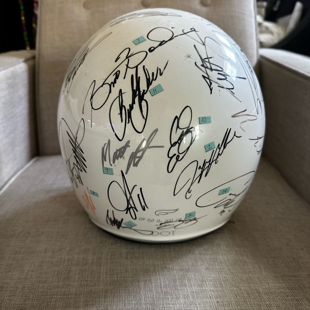 NASCAR Legends Autographed White Helmet